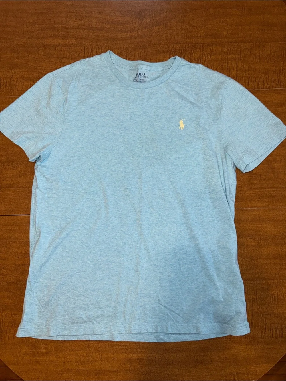 Polo by Ralph Lauren Light Blue Tee with Yellow Logo